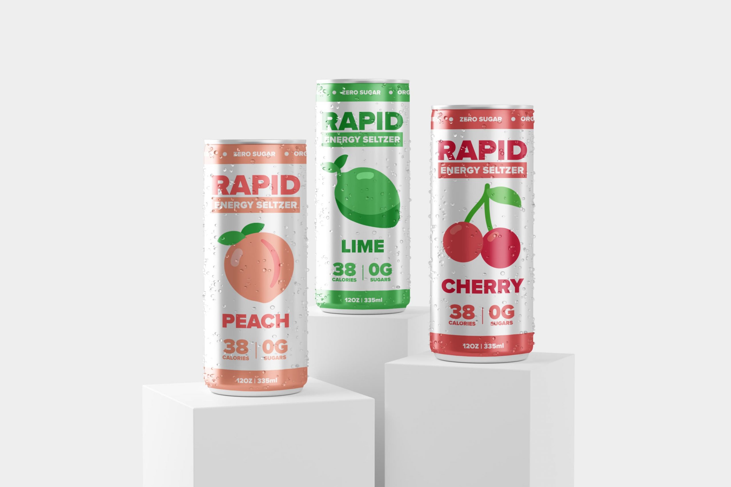 Rapid Energy Seltzer – Packaging, Logo & Brand Identity